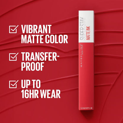 Maybelline Super Stay Matte Ink Liquid Lipstick Makeup, Long Lasting High Impact Color, Up to 16H Wear, Mover, Brown, 1 Count, Packaging May Vary