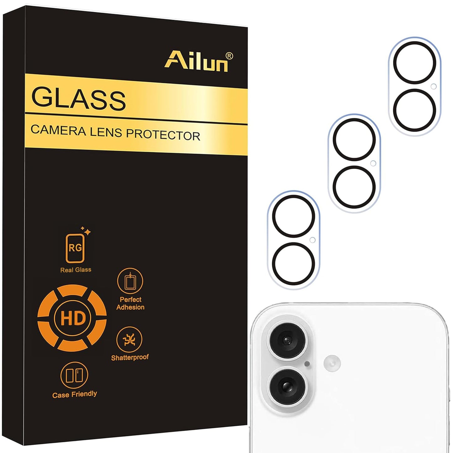 Ailun 3 Pack Camera Lens Protector for iPhone 17 Pro Max, Tempered Glass
