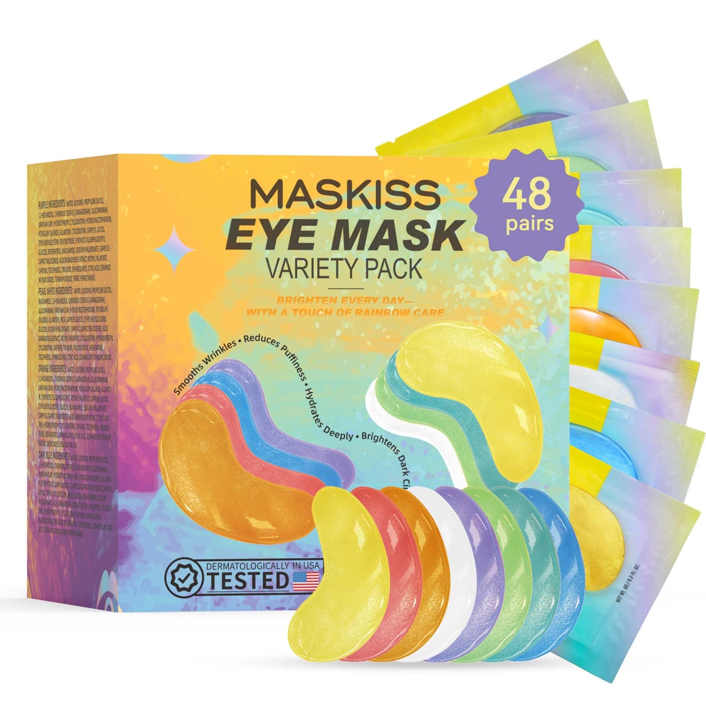 Maskiss 24k Gold Under Eye Patches (50 Pairs), eye mask, Collagen Skin Care Products, Eye Patches for Puffy Eyes, eye masks for dark circles and puffiness