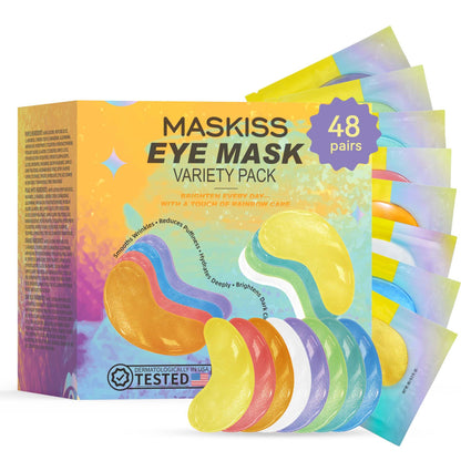 Maskiss 24k Gold Under Eye Patches (50 Pairs), eye mask, Collagen Skin Care Products, Eye Patches for Puffy Eyes, eye masks for dark circles and puffiness