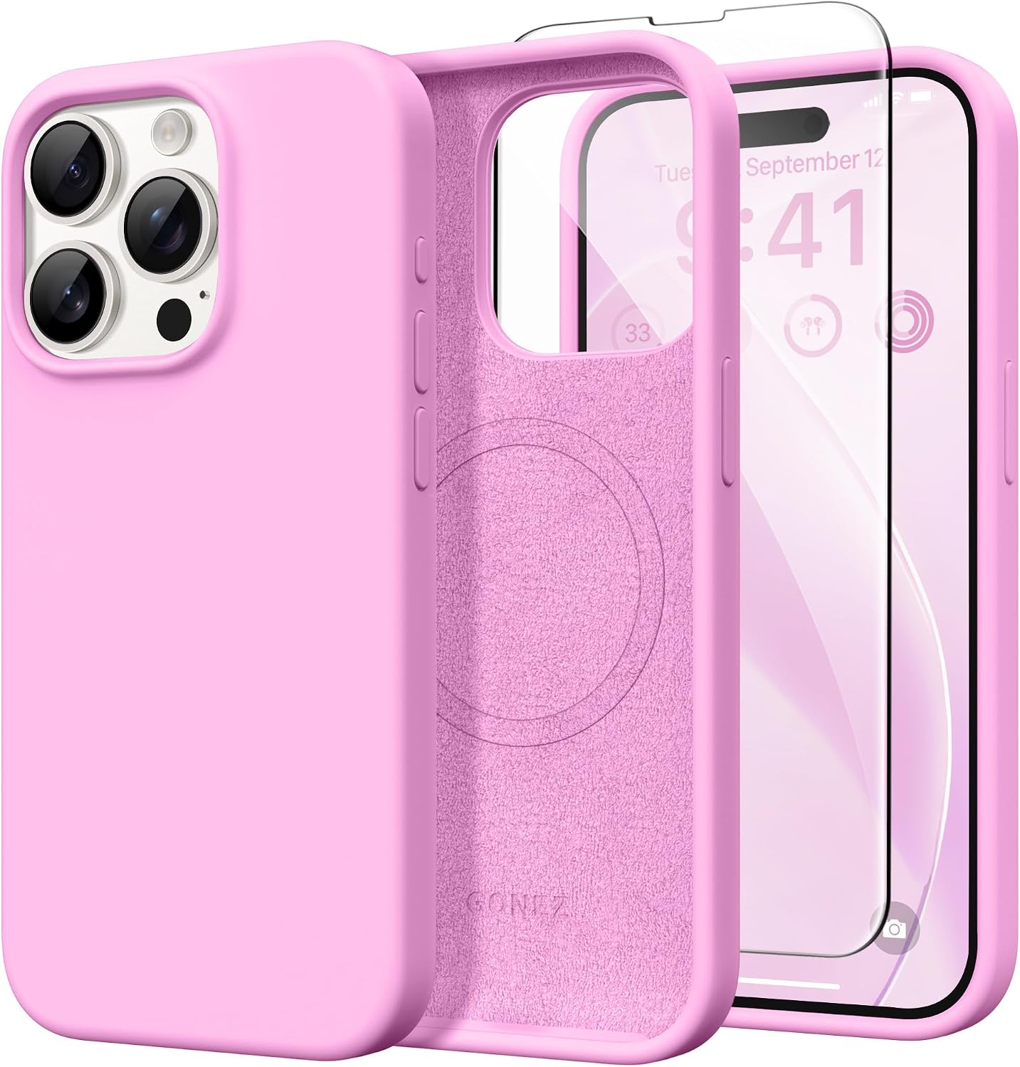 GONEZ Magnetic for iPhone 17 Pro Max Case, Silicone Cover Stone