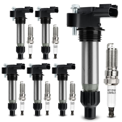 UF667 Ignition Coil & ILZFR6D11 Double Iridium Spark Plug for BMW 2.5-6.0L