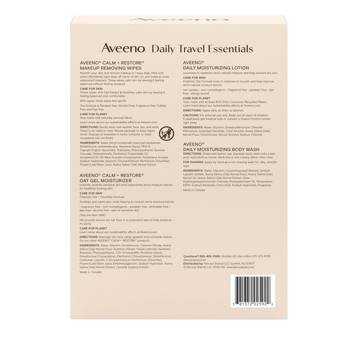 Aveeno Daily Moisturizing Body Lotion for Normal to Dry Skin, Moisturizer with Soothing Prebiotic Oat, Non Greasy, Non Comedogenic, Fragrance Free Body Lotion for Women & Men, 18 Fl Oz