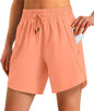 Ksmien Women's 5"/7" Athletic Running Shorts Quick Dry with Zipper Pockets