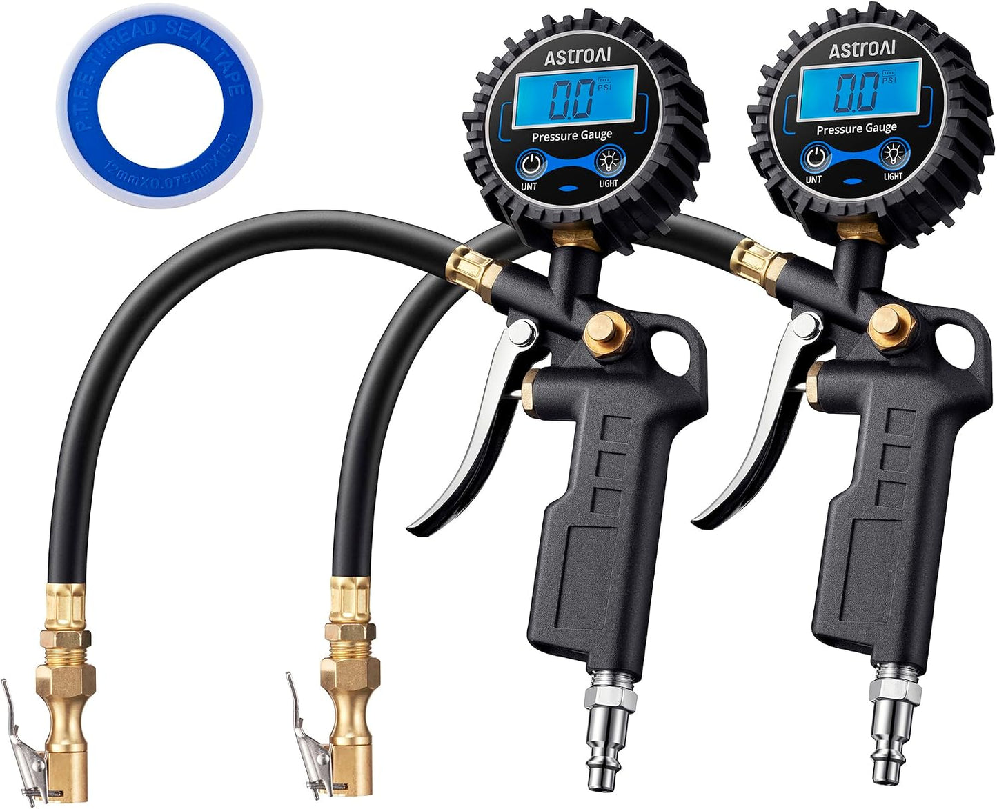 AstroAI Digital Tire Pressure Gauge with Inflator 3-250 PSI Fits 1/4" NPT