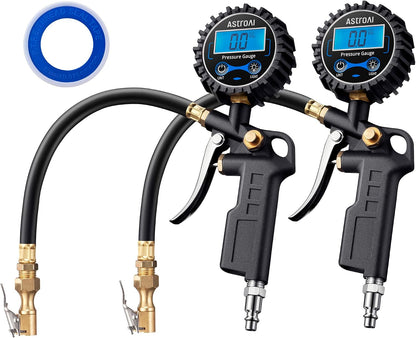 AstroAI Digital Tire Pressure Gauge with Inflator 3-250 PSI Fits 1/4" NPT