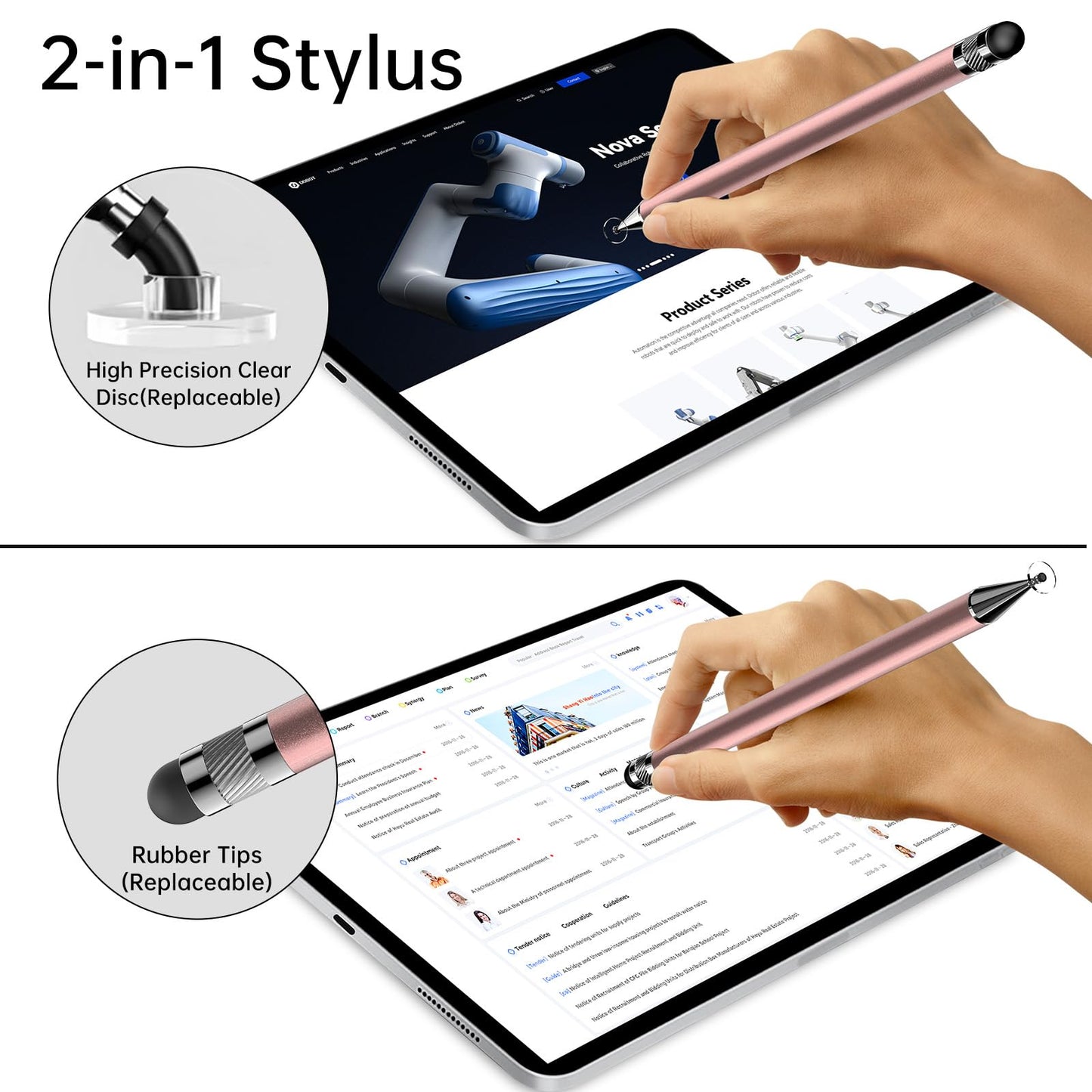 Bopomofo Stylus(5 Pcs),2-in-1 Stylus Pen for Touchscreen,Stylus Pen