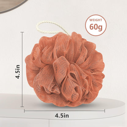 Rnoafmu Shower Loofah Bath Sponge, 60G Exfoliating Body Scrubber 4 Pack