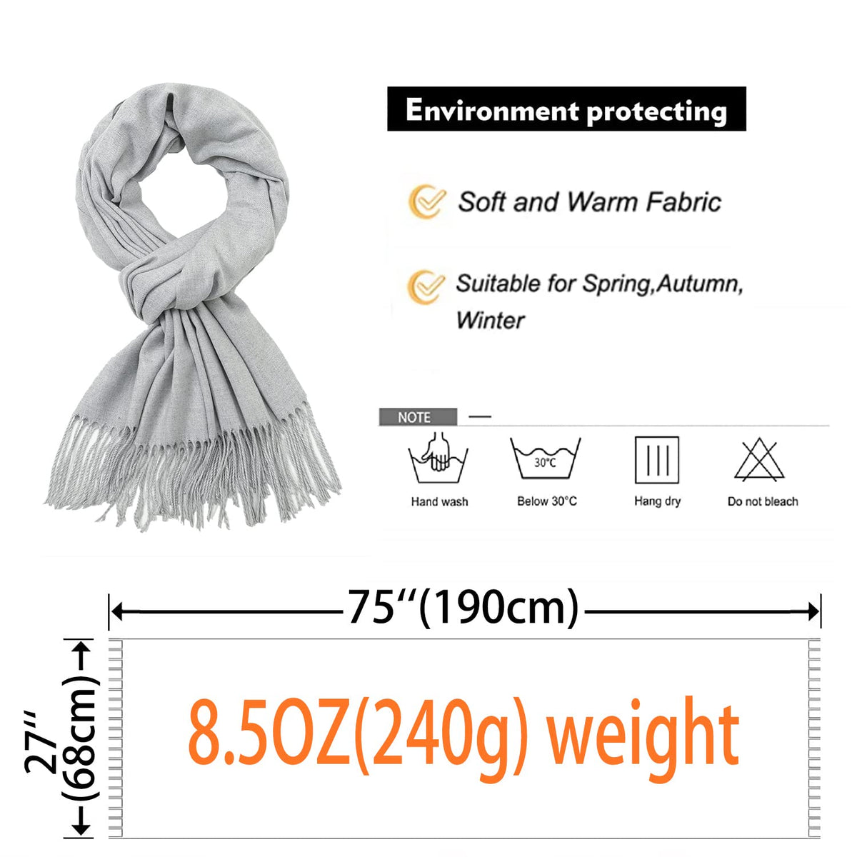 RIIQIICHY Women's Fringe Shawl Wrap Pashmina Scarf for Wedding Evening