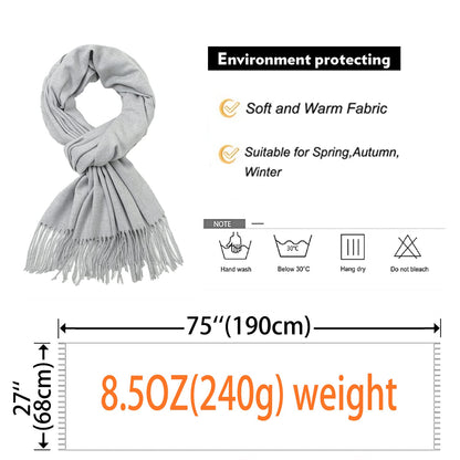 RIIQIICHY Women's Fringe Shawl Wrap Pashmina Scarf for Wedding Evening