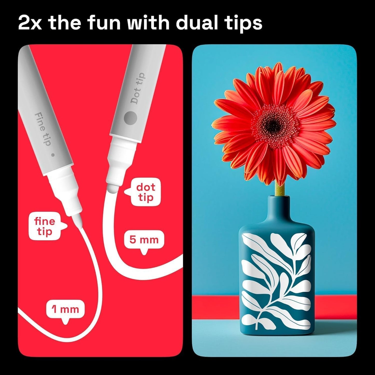 ARTISTRO Dual-Tip Acrylic Paint Marker Pens - Set of 36
