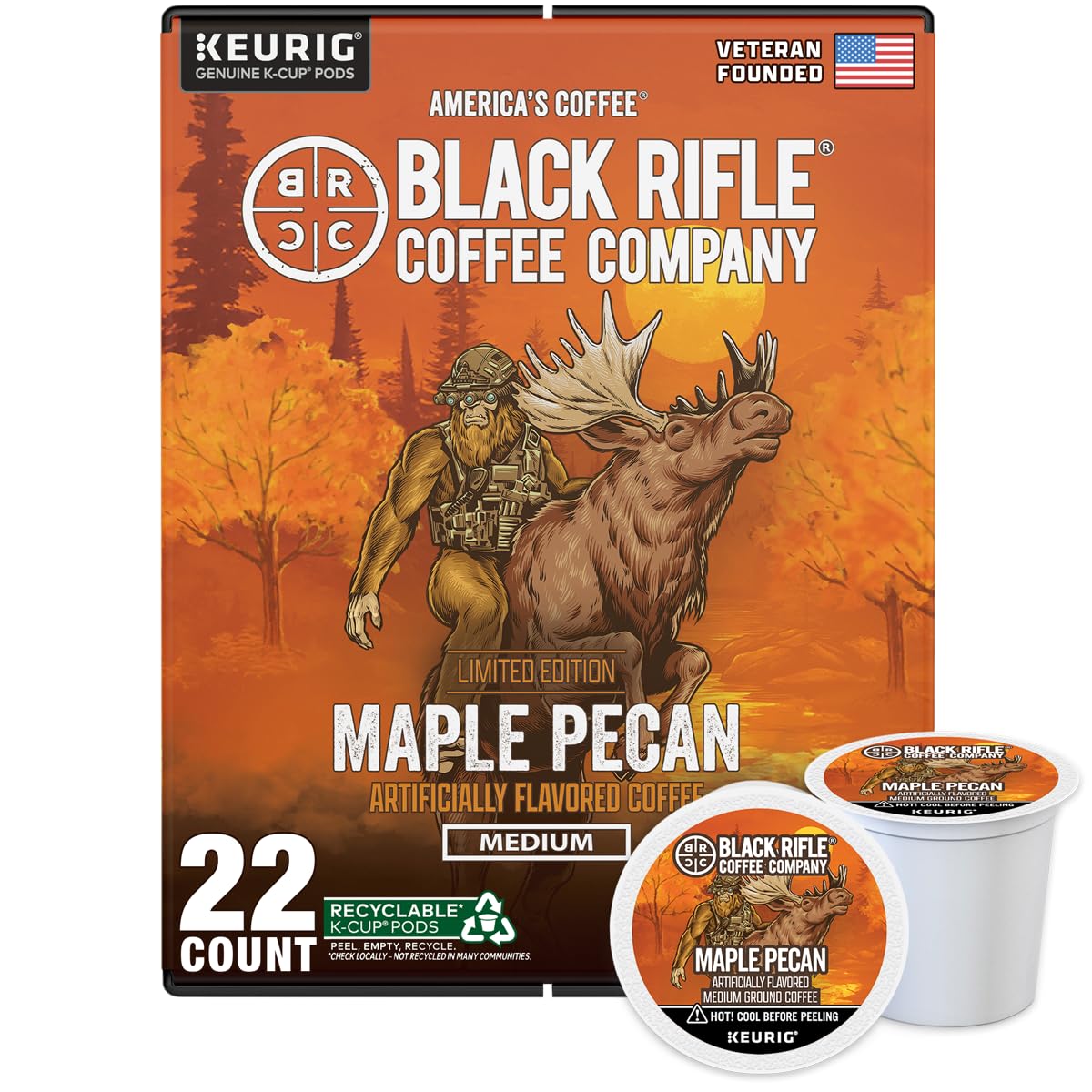 Black Rifle Coffee Medium Roast K Cup Coffee Just Black 32 Count