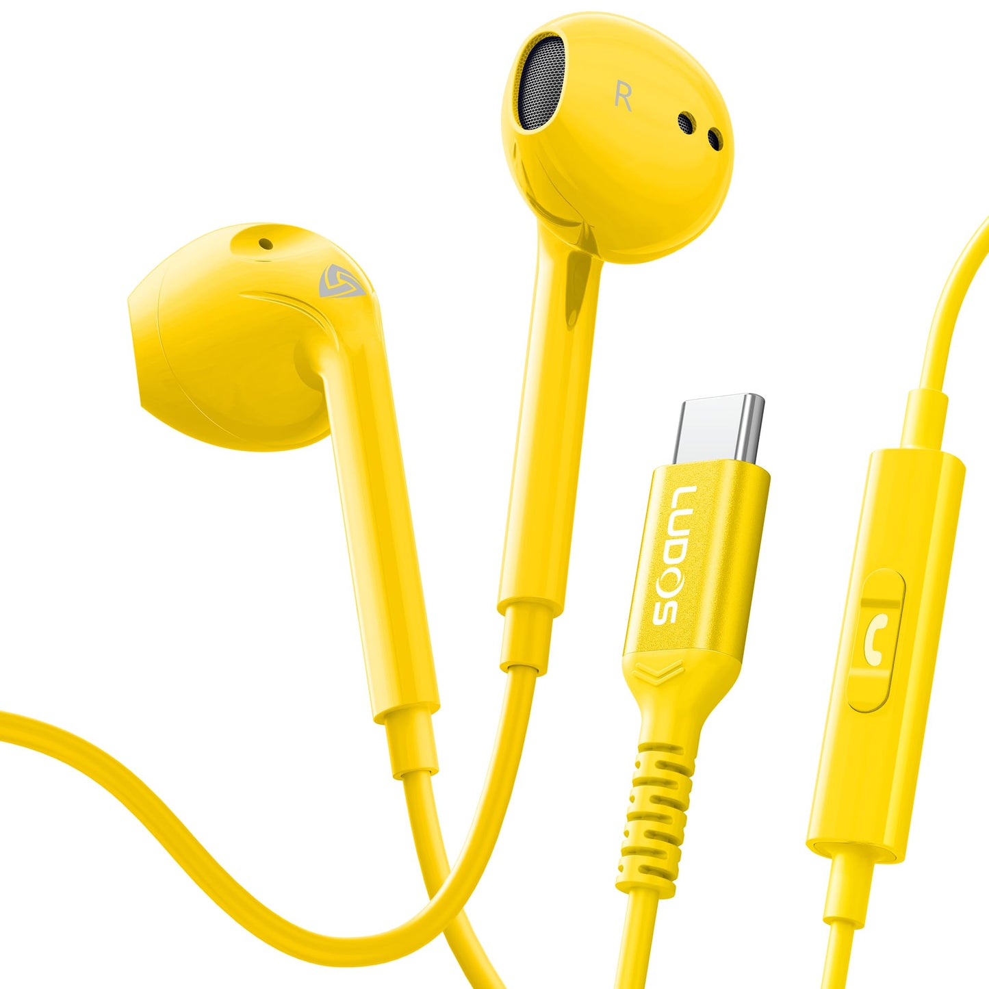 LUDOS Zenith USB C Headphones for iPhone 17 16 15 Pro Max Plus Air iPad Pro Air, 5 Years Warranty, USB-C Earbuds for Samsung Galaxy S24 S23 Ultra S22 S21 S20 A55 A54 A53, USB Type C Earphones - White