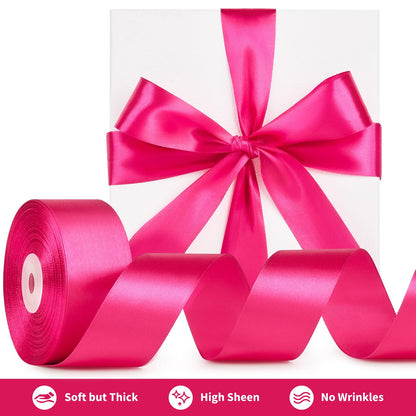 Mauproy Dusty Rose Satin Ribbon, 1-1/2 Inch, 50 Yards