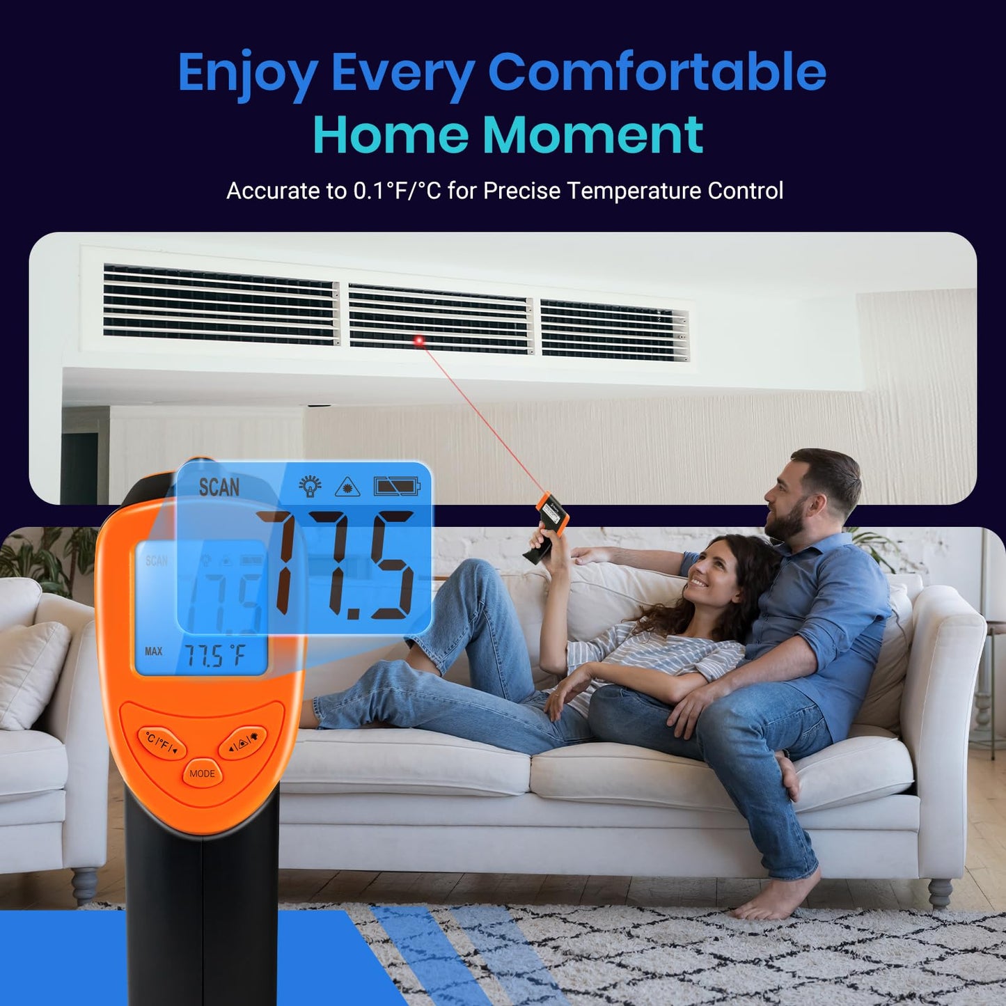 Etekcity Infrared Thermometer Laser Temperature Gun 774