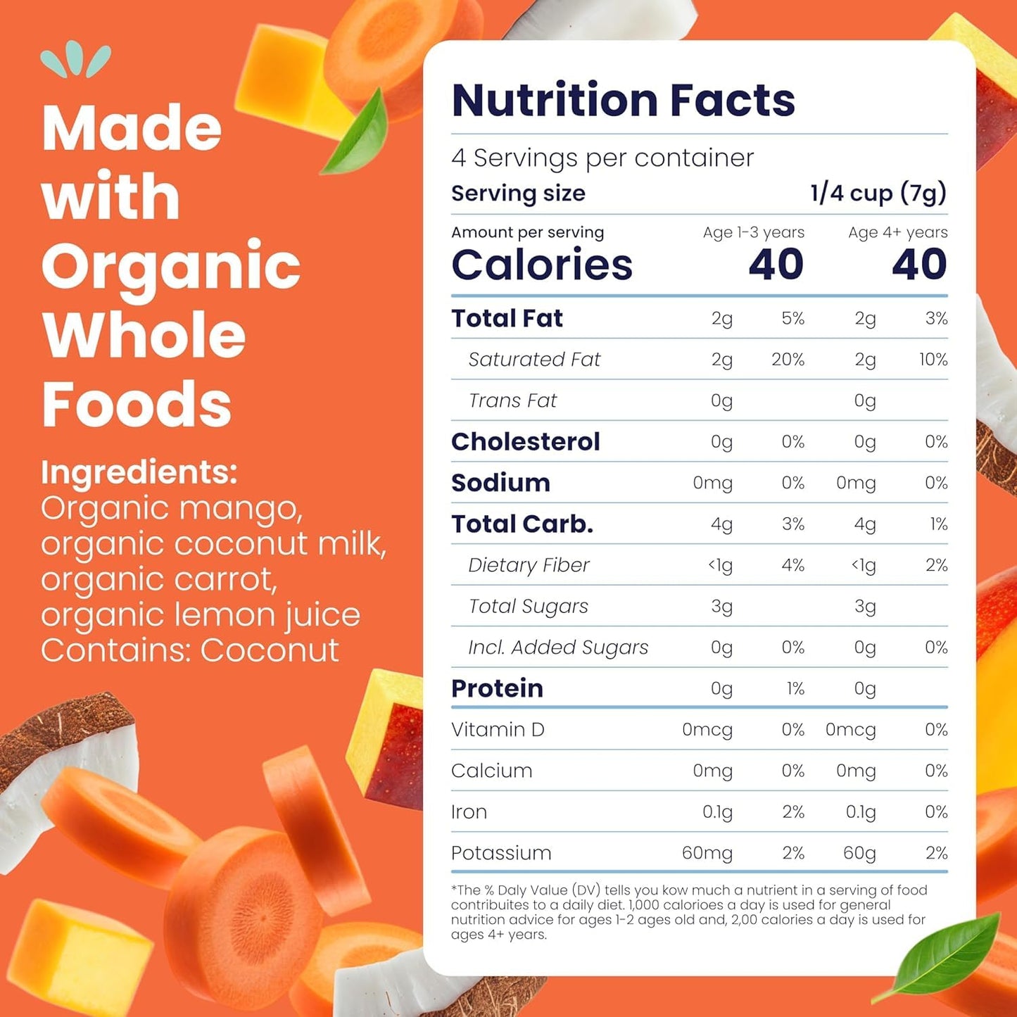 Amara Smoothie Melts - Mango Carrot - Organic Baby Snacks w/ Fruits & Veggies - Plant Based Yogurt Melts - Healthy Toddler Snack - Activity Book Included - Enjoy From 10+ Mos - 6 Resealable Bags