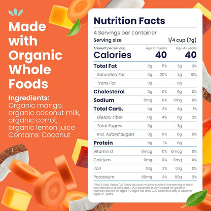 Amara Smoothie Melts - Mango Carrot - Organic Baby Snacks w/ Fruits & Veggies - Plant Based Yogurt Melts - Healthy Toddler Snack - Activity Book Included - Enjoy From 10+ Mos - 6 Resealable Bags