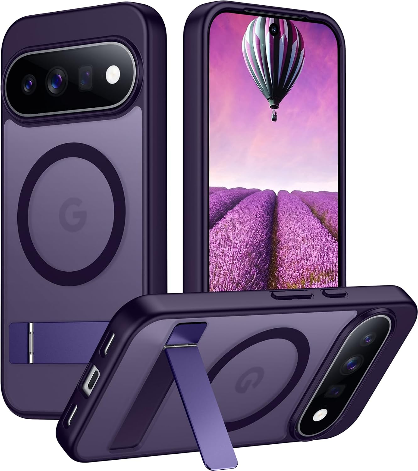 Magnetic Compatible with iPhone 14 Pro Max Case, [Built-in Invisible Kickstand][Compatible with MagSafe] [Military Grade Shockproof] Slim Translucent Matte Phone Case for iPhone 14 Pro Max 6.7"