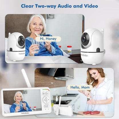 HelloBaby 6'' No WiFi Video Baby Monitor with Camera Audio, 30H Battery