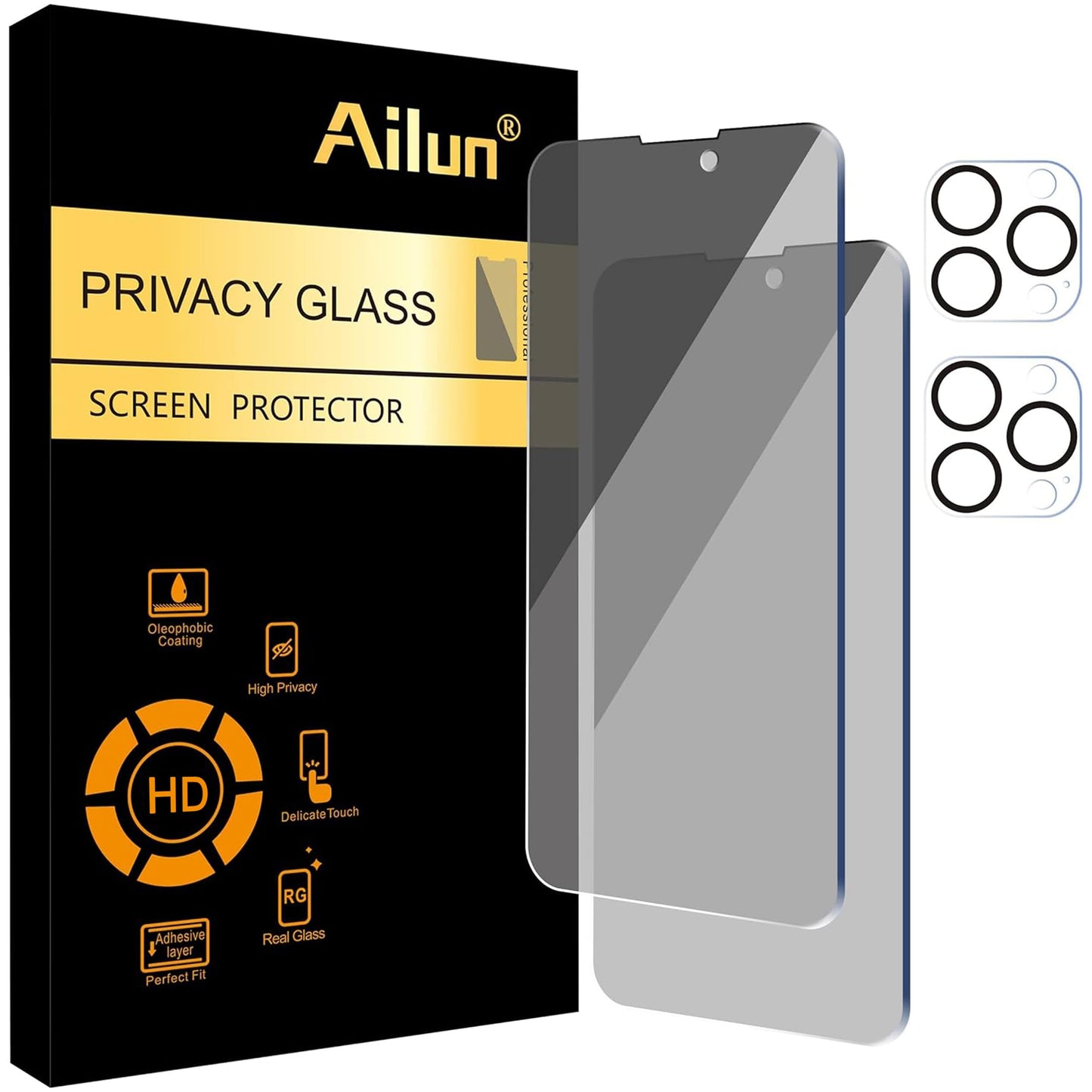 Ailun Privacy Screen Protector+Camera Lens Protector for iPhone 17 Pro Max