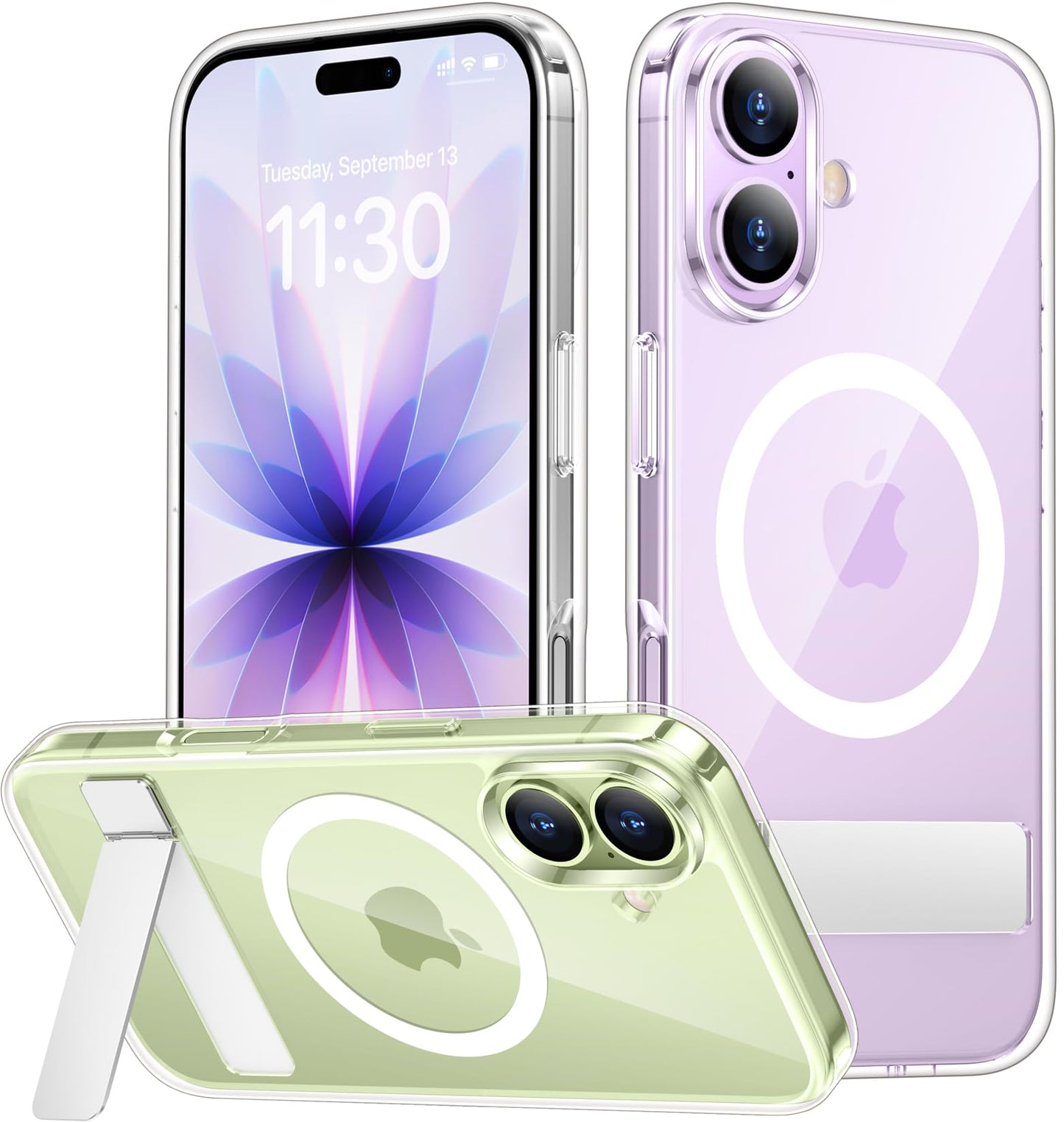 SPIDERCASE Magnetic for iPhone 17 Pro Max Case,with Kickstand,Clear