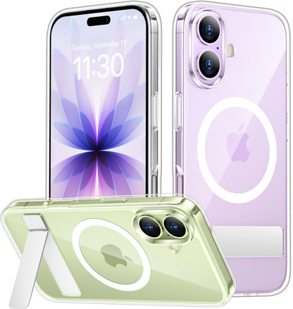 SPIDERCASE Magnetic for iPhone 17 Pro Max Case,with Kickstand,Clear