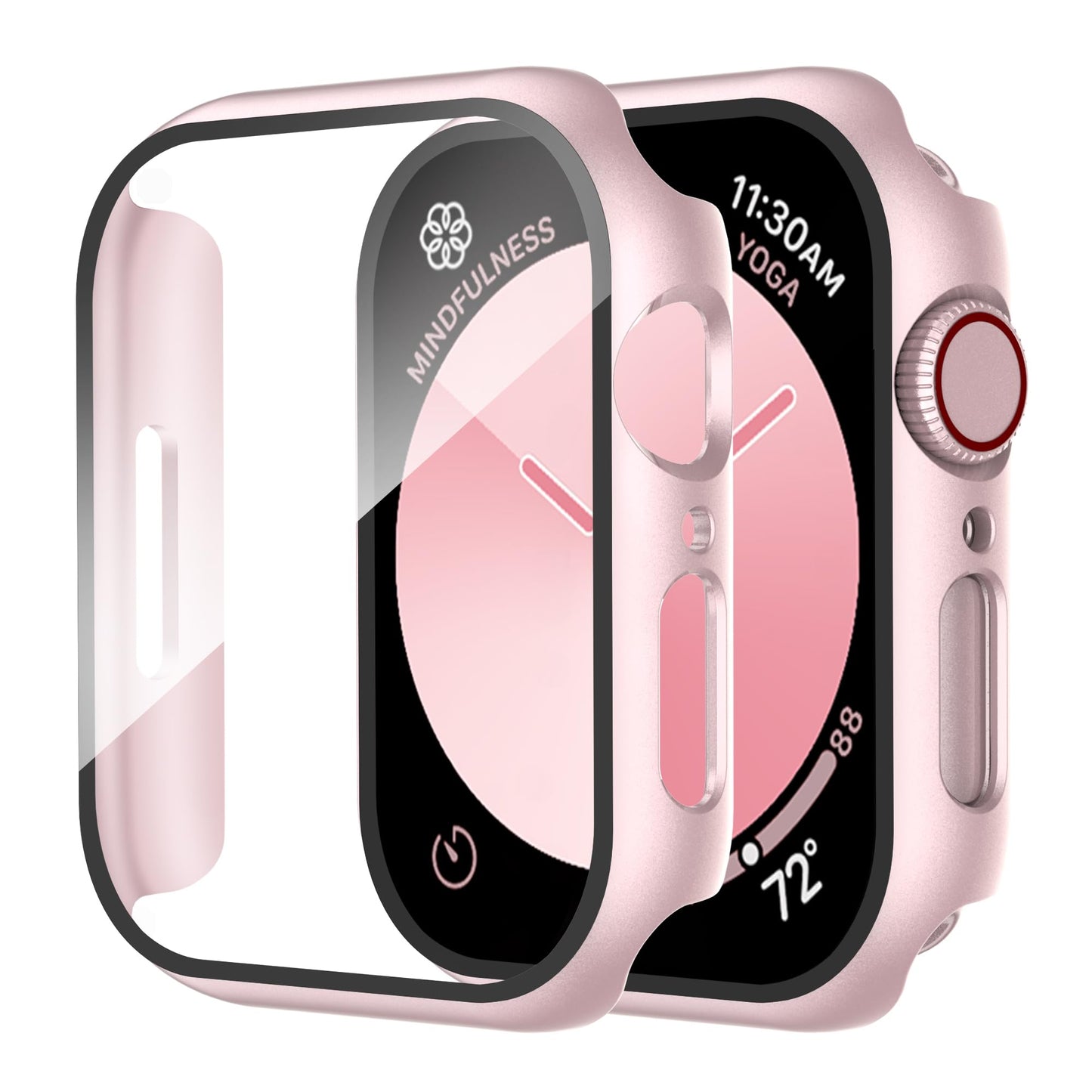 Smiling 2 Pack Case Compatible with Apple Watch SE 3 (2025)/ SE 2/ SE/Series 6/5/4 40mm with Tempered Glass Screen Protector, Hard PC Case Overall Protective Cover- 1 Blue+ 1 Transparent