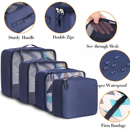 BAGAIL 8 Set Packing Cubes Luggage Packing Organizers for Travel Accessories-Cream