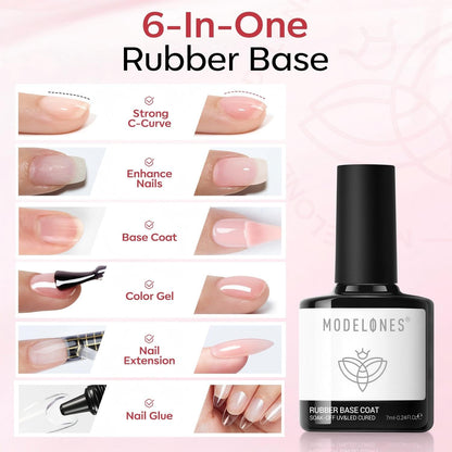 modelones Gel Top Base Coat Set 15ml 2026 Upgrade No Wipe Super Shine
