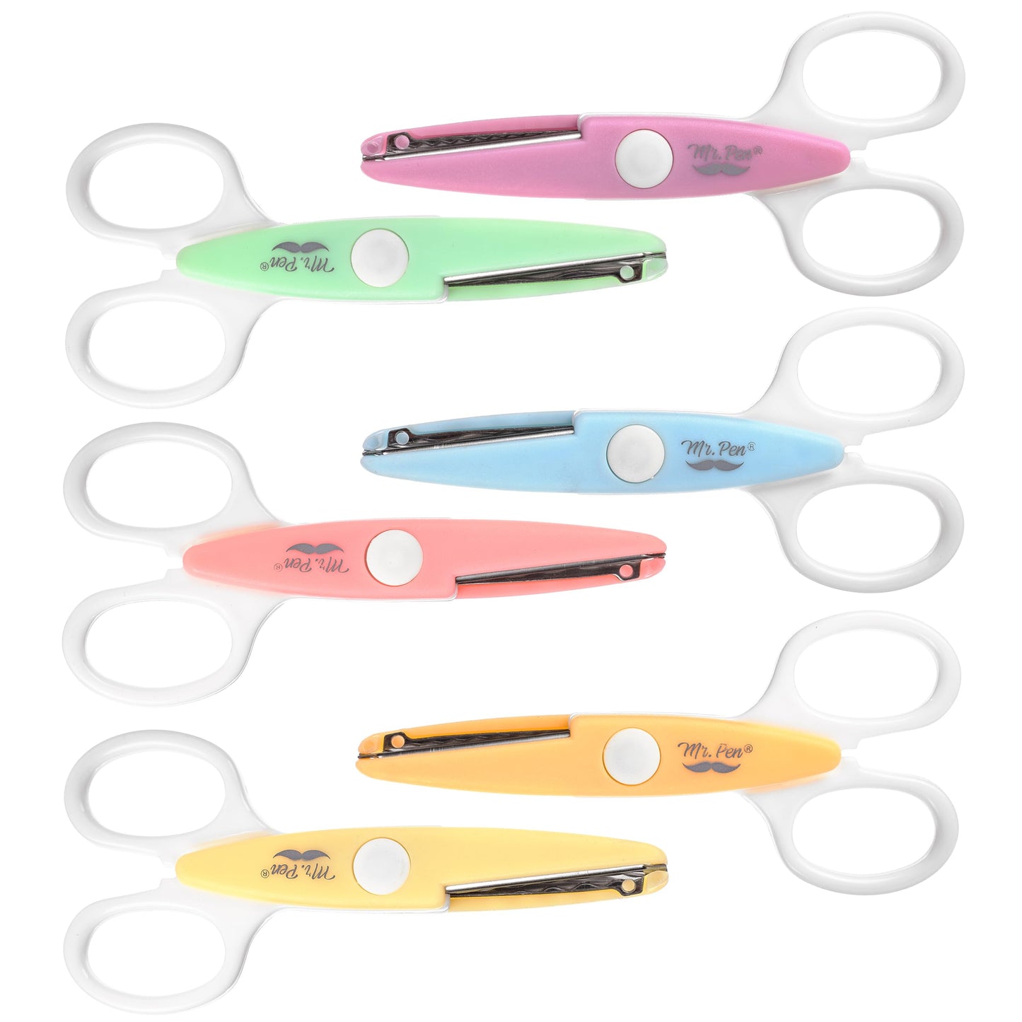 Mr. Pen- Craft Scissors Decorative Edge, 6 Pack, Bright Zig Zag Scissors