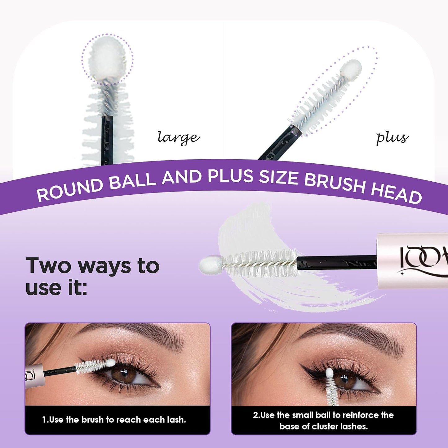 GAQQI Lash Cluster Glue, Waterproof Bond and Seal Lash Glue, Black - 2PCS