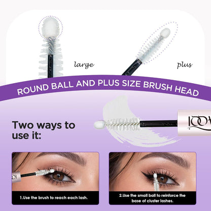 GAQQI Lash Cluster Glue, Waterproof Bond and Seal Lash Glue, Black - 2PCS