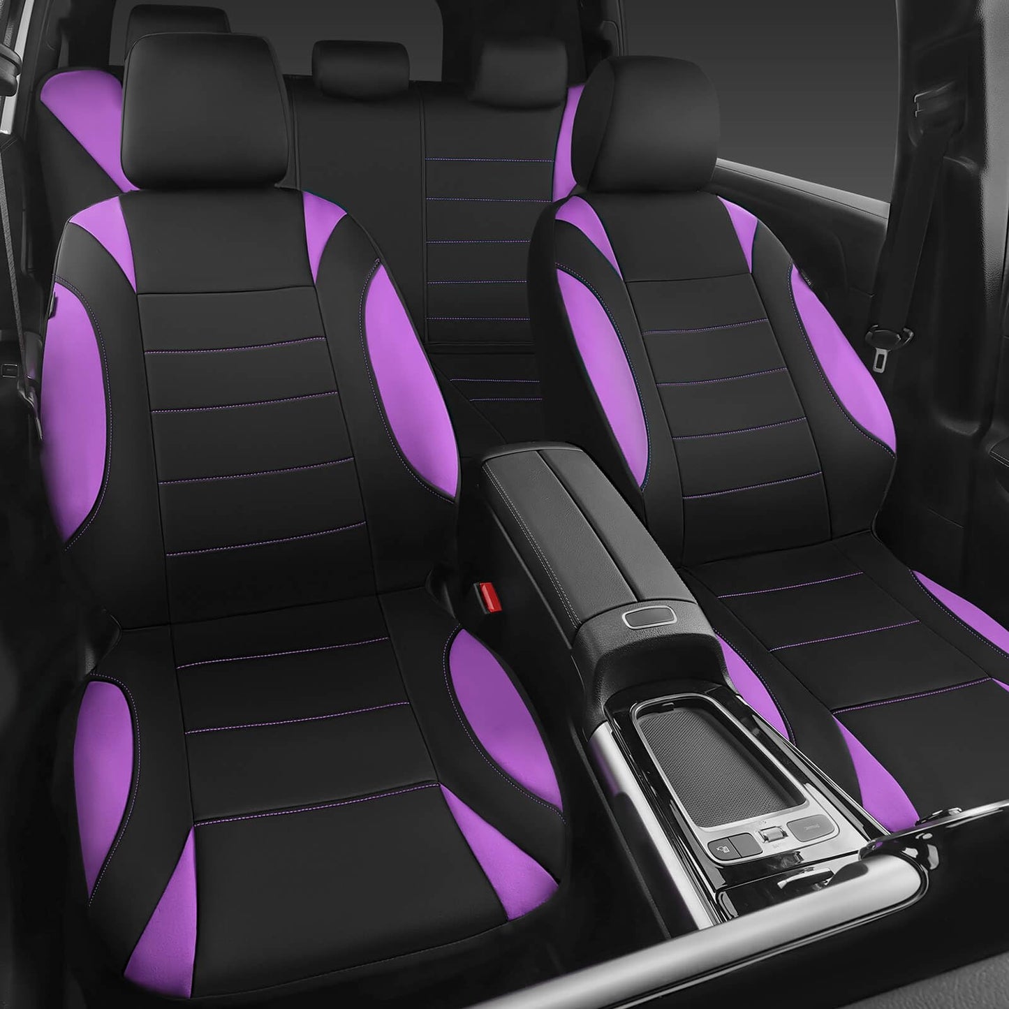 CAR PASS Waterproof Car Seat Covers Front Seats Only with 5mm Composite EVA, Neoprene Car Seat Cover with Separate Headrest Cover, Quick Setup Universal Fit for Car SUV Trucks,Airbag Compatible（Gray