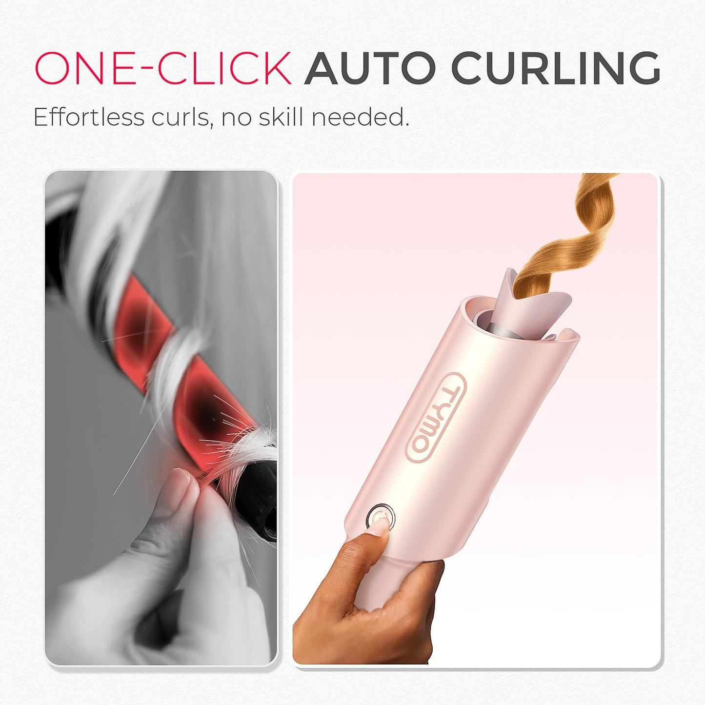 TYMO Automatic Rotating Curling Iron, TYMO CURLPRO Beach Waves Hair Curler