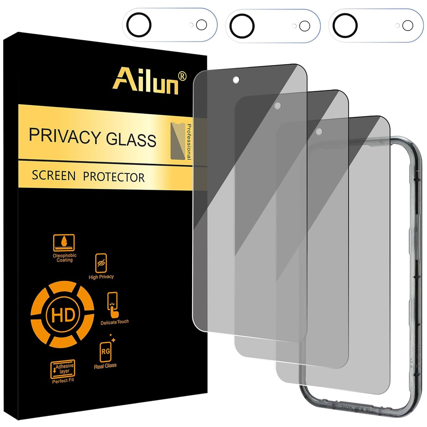 Ailun Privacy Screen Protector+Camera Lens Protector for iPhone 17 Pro Max