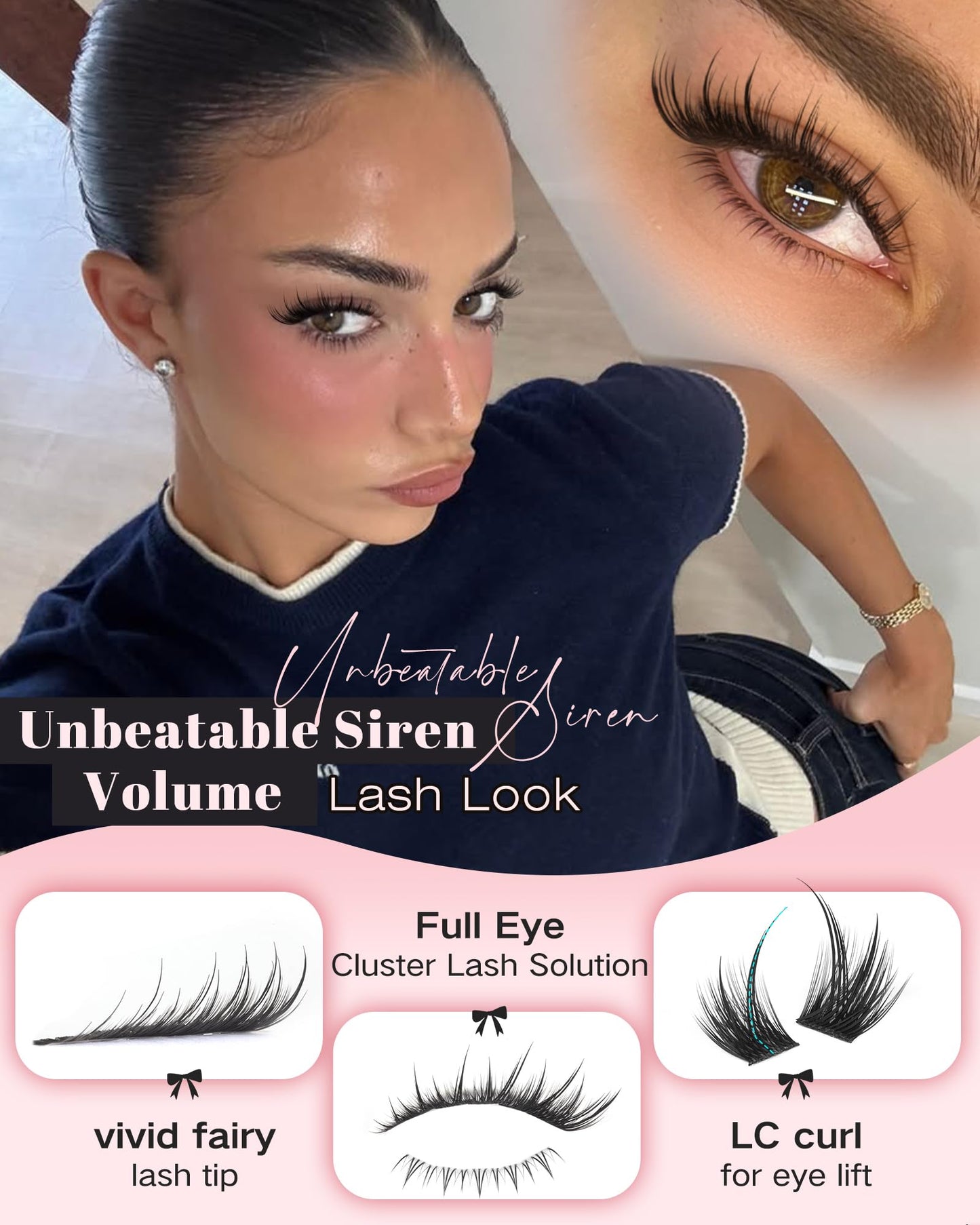 Goddvenus Pre-made Spikes Lash Clusters Wispy Manga Eyelash Clusters