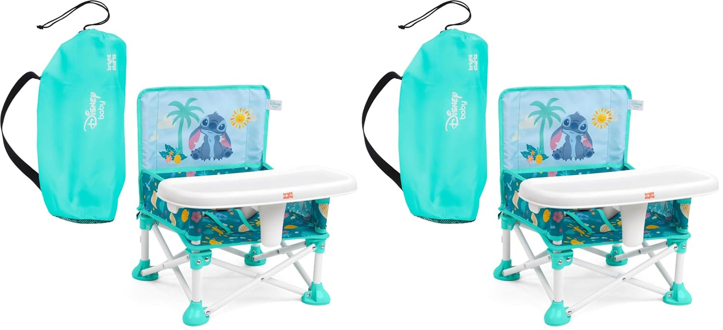 Bright Starts Pop 'N Sit Portable Booster, Indoor/Outdoor Use, Floor Seat with Feeding Tray, Teal, 6 Mos - 3 Yrs
