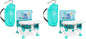 Bright Starts Pop 'N Sit Portable Booster, Indoor/Outdoor Use, Floor Seat with Feeding Tray, Teal, 6 Mos - 3 Yrs