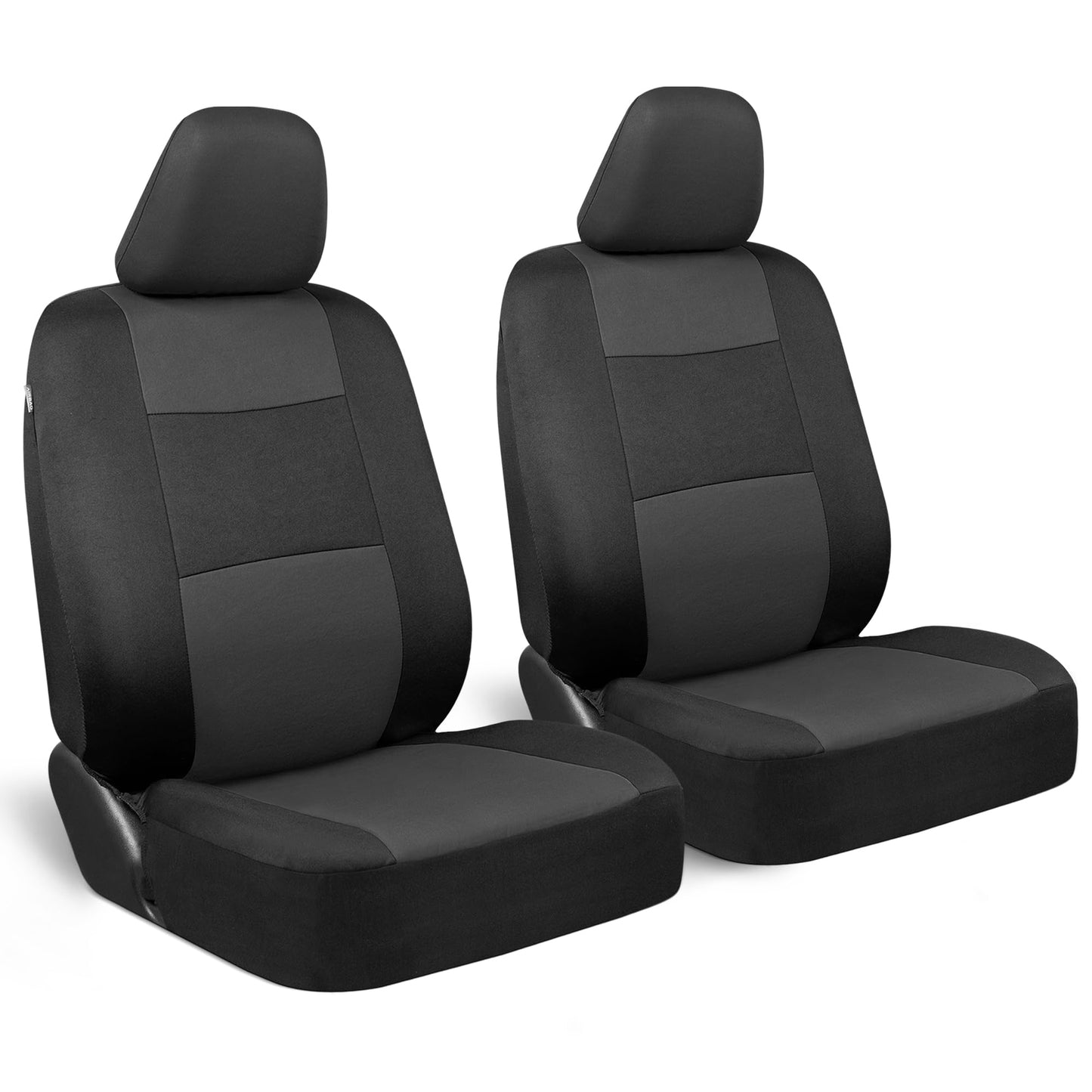 BDK PolyPro Car Seat Covers Full Set in Solid Black, Front and Rear Split Bench Seat Covers for Cars, Easy to Install Car Seats Cover Set and Accessories for Auto Trucks Van SUV - Solid Black