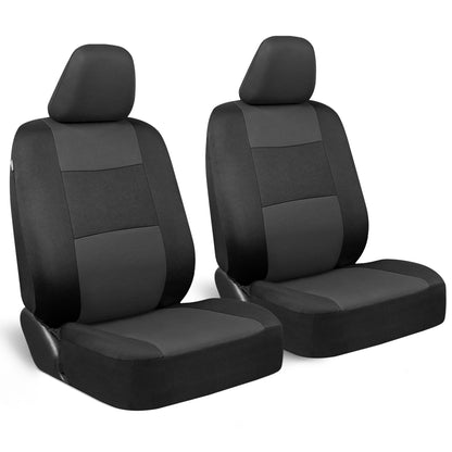 BDK PolyPro Car Seat Covers Full Set in Solid Black, Front and Rear Split Bench Seat Covers for Cars, Easy to Install Car Seats Cover Set and Accessories for Auto Trucks Van SUV - Solid Black