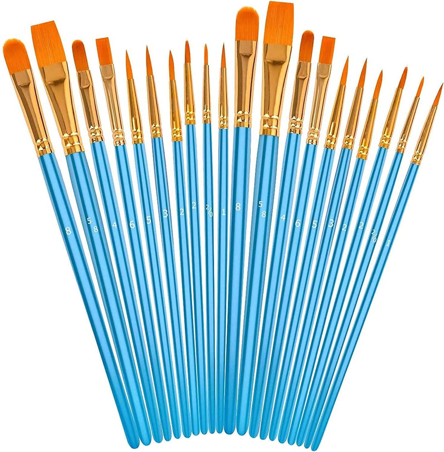 Soucolor Acrylic Paint Brushes Set, 20 Pcs Pointed Tip Artist Paintbrushes