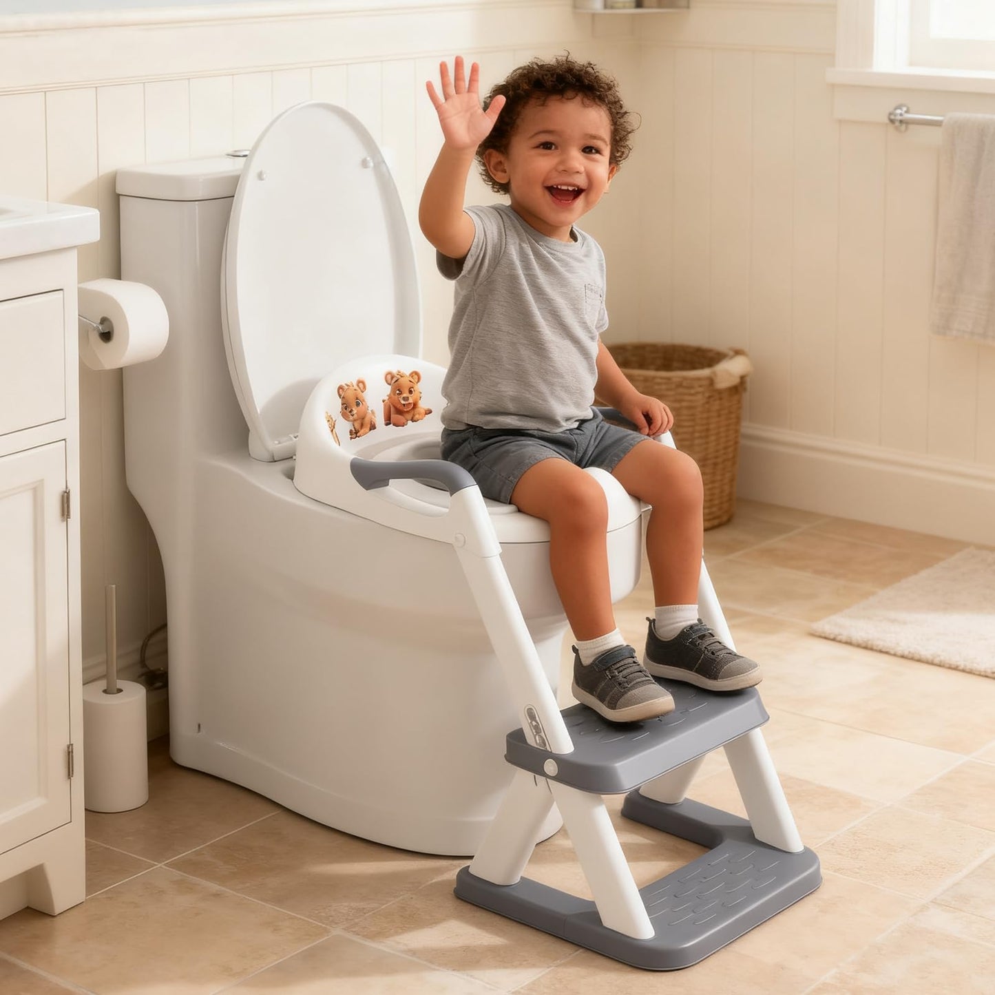 Potty Training Toilet for Toddlers, 2-in-1 Potty Training seat, Anti-Slip