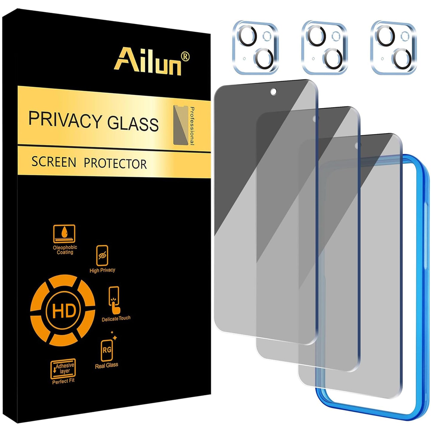 Ailun Privacy Screen Protector+Camera Lens Protector for iPhone 17 Pro Max