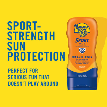 Banana Boat Sport Ultra Sunscreen Lotion SPF 30, Travel Size 3oz Twin Pack, Sweat & Water Resistant Sunblock for Active Lifestyle(Pack of 2)
