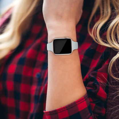 Thin Slim Band Compatible with Apple Watch 38mm 40mm 41mm 42mm 44mm 45mm 46mm 49mm, Replacement Silicone Sport Strap for iWatch Series 11/10/9/8/7/6/5/4/3/2/1 Ultra SE Women Men, Light Blush
