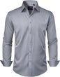 J.VER Men's Dress Shirts Solid Long Sleeve Stretch Wrinkle-Free Formal Shirt Business Casual Button Down Shirts