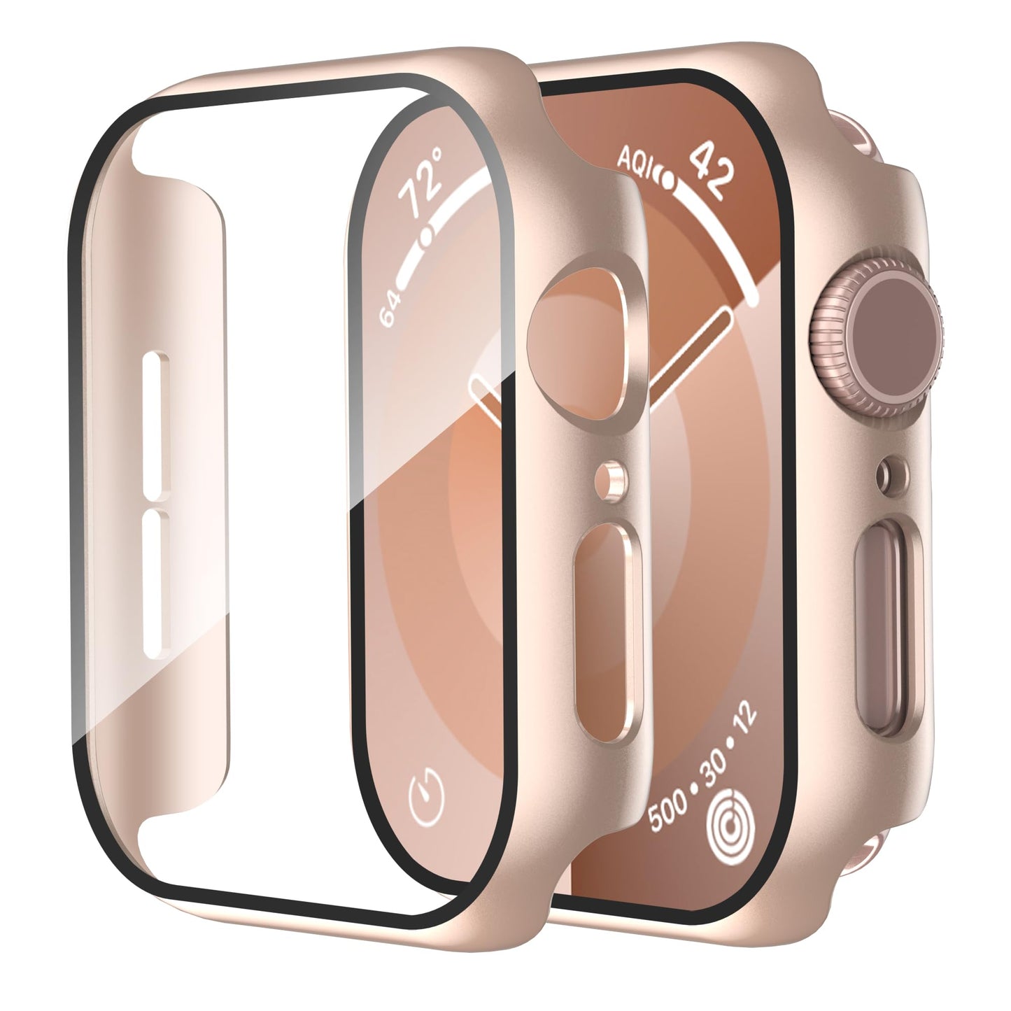 Smiling 2 Pack Case Compatible with Apple Watch SE 3 (2025)/ SE 2/ SE/Series 6/5/4 40mm with Tempered Glass Screen Protector, Hard PC Case Overall Protective Cover- 1 Blue+ 1 Transparent