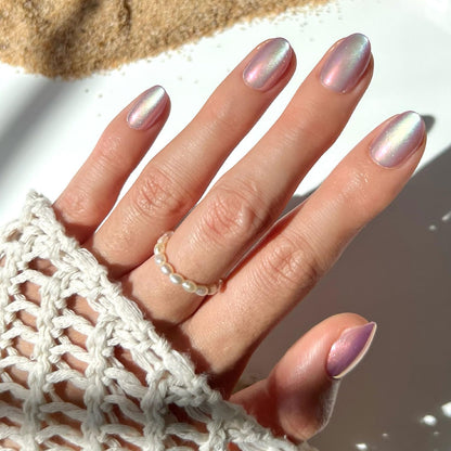 Glamnetic Press On Nails - Short Almond, Glossy Fake Nails 24 Pc Full Kit
