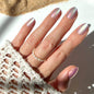 Glamnetic Press On Nails - Short Almond, Glossy Fake Nails 24 Pc Full Kit