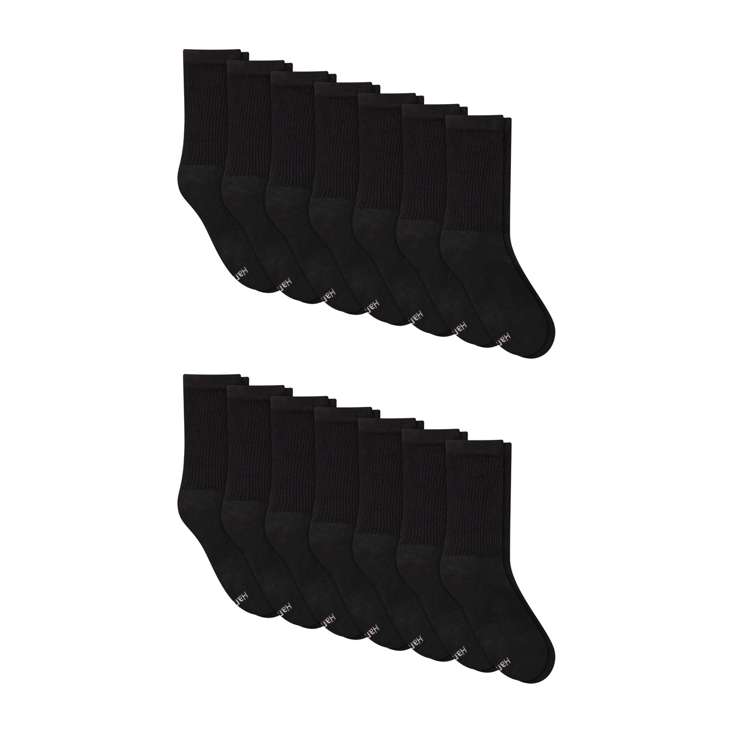 Hanes Women's Crew, Ankle, and No-Show Moisture-Wicking Cushioned Athletic Socks (14 Pack)